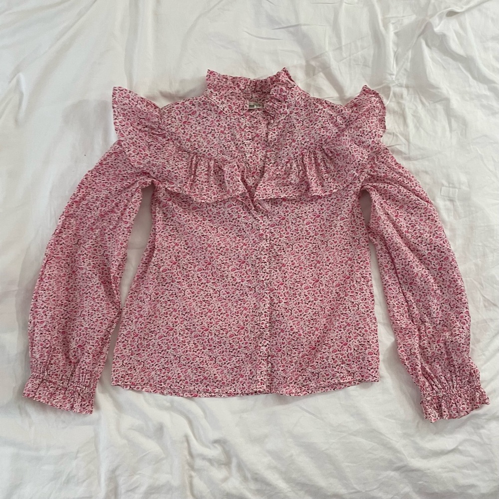 LoveShackFancy Erica Floral Ruffle Top